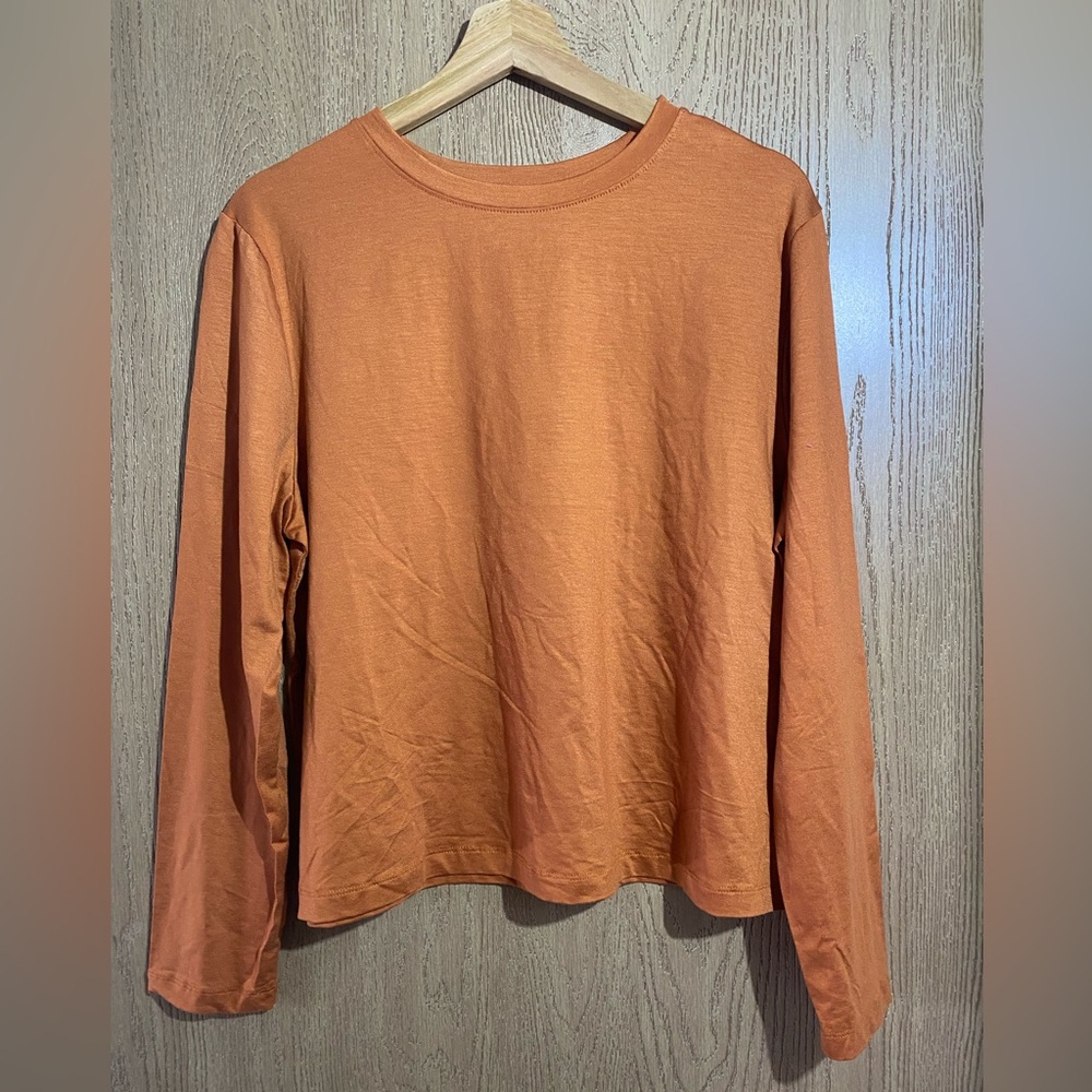 Women's Long Sleeve T-Shirt  A New Day Orange Size L